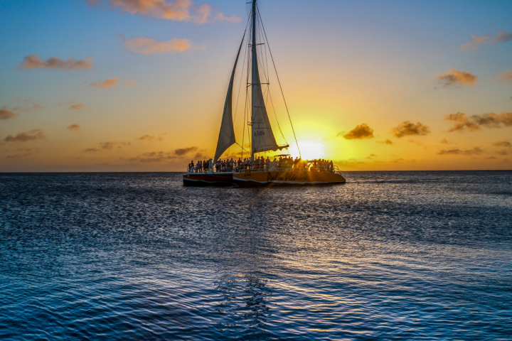 a boat in a large body of water